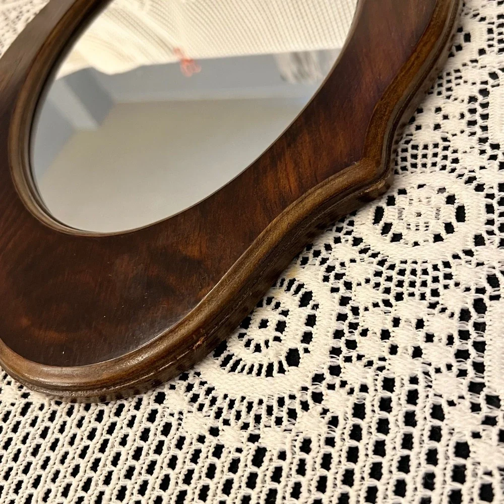 Vintage Wooden Oval Wall Mirror | Cottage Grandma